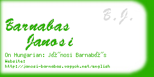 barnabas janosi business card